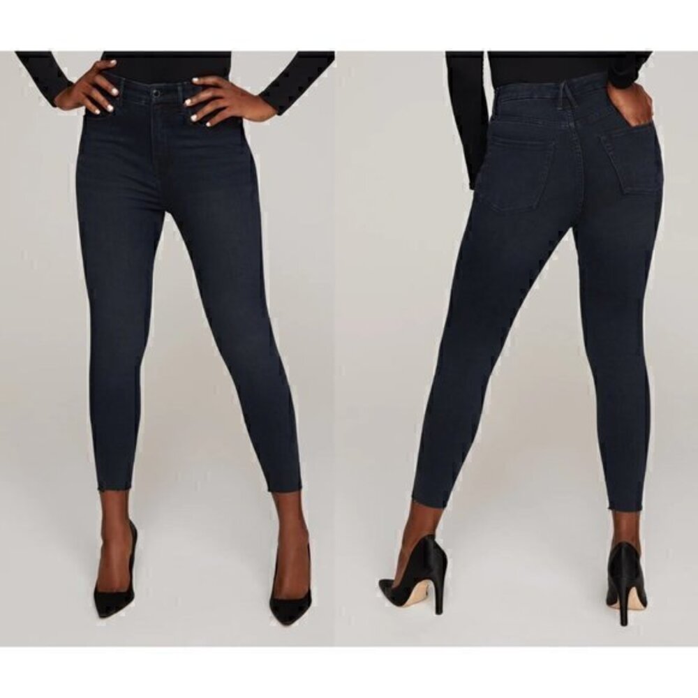 Good American Good Waist Crop Raw Hem Jeans Size 4